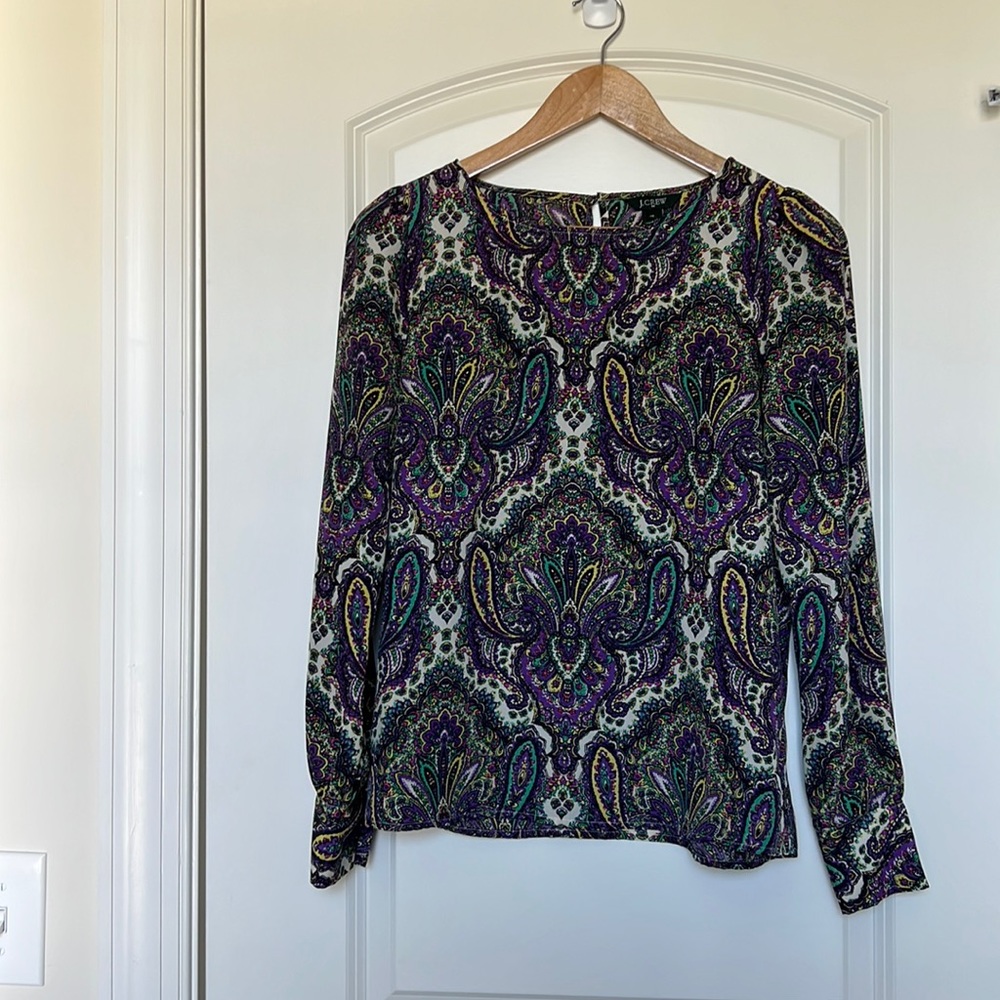 J.crew paisley patterned blouse XS